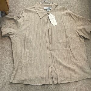 White Stag Men's Tan Casual Button Down Shirt